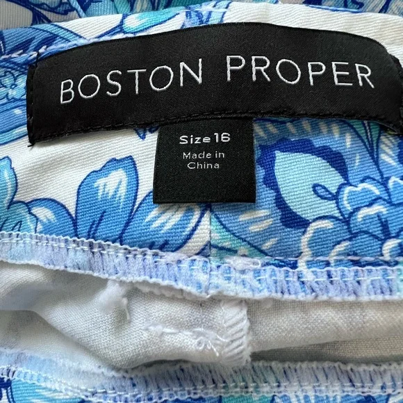 Boston Proper pull on pants w/stretchy waist with ankle slits & pockets. 16 - Picture 8 of 9